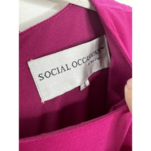 Mon Cheri Social Occasions Raspberry Sleeveless Mesh Flare Dress Size 4 New - Picture 4 of 7